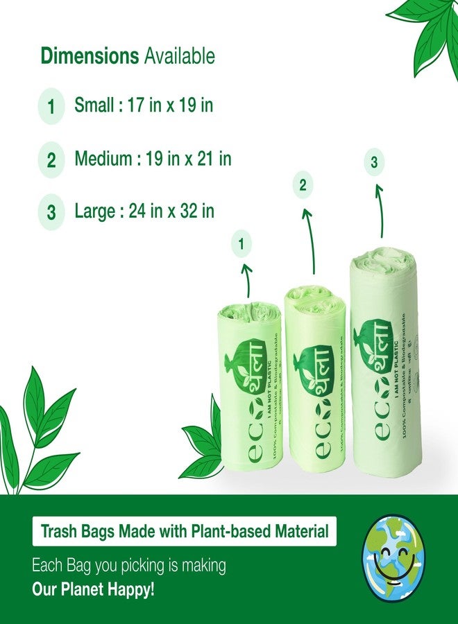 Eco Thaila أكياس قمامة صديقة للبيئة من إيكو ثايلا | حجم كبير - 30 كيسًا (3 لفات، 10 أكياس في كل لفة) | 24 × 32 بوصة | قابلة للتحلل الحيوي والتسميد | غطاء للقمامة/الغبار | مانعة للتسرب، بدون رائحة | مناسبة لأكياس النفايات الجافة والرطبة - Image 3